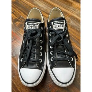 Converse Chuck Taylor All Star Lift Black Leather Platform Sneakers 561681C‎ 6.5